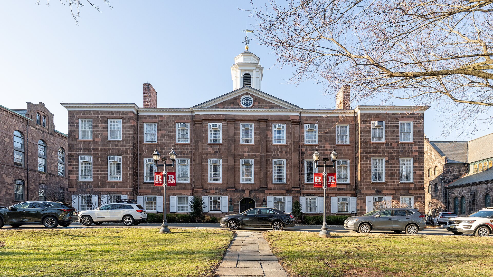 新泽西州New Brunswick的Rutgers University Old Queens校园建筑真实照片